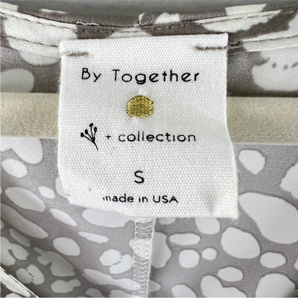 By Together Taupe and White Patterned Blouse - Picture 2 of 10